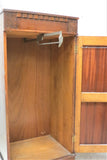Small Vintage Oak Gentleman's Dressing Cabinet Wardrobe With Mirrored Lift Top