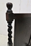 Antique English Dark Oak Barley Twist Fire Screen