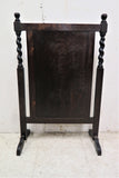 Antique English Dark Oak Barley Twist Fire Screen