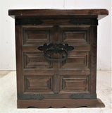 Antique French Renaissance Revival Oak Panel Front Blanket Box