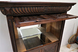 Vintage French Carved Lift Top Cocktail Cabinet With Mirrored Interior