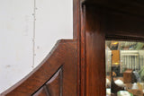 Antique English Edwardian Satin Walnut Buffet With Beveled Mirrors
