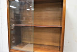 Mid Century English Mahogany Sliding Glass Bookcase