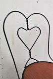 Vintage Twisted Wrought Iron Metal Heart Back Ice Cream Parlor Chair