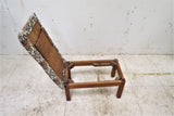 Antique English Adjustable Upholstered Foot Stool