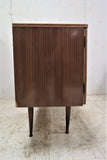 English Mid Century Formica Cocktail Bar Sideboard With Stenciled Glass