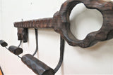 Antique French Oak and Wrought Iron Hat Rack