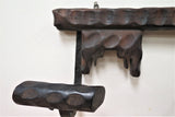 Antique French Oak and Wrought Iron Hat Rack