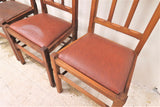 Set of 4 Vintage French Pine Prayer Chairs With Bible Box