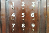 Vintage Mahogany English Boarding House Room Key Rack