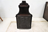 Antique English Mahogany Hanging Corner Cabinet With Intricate Carving
