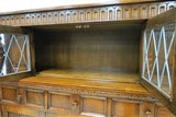 English Acanthus Carved Court Cupboard With Linen Fold Accents