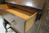 Amazing Antique English Georgian Oak Drop Front Secretary Desk With Side Displays