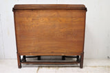 Antique English Elizabethan Tiger Oak Drop Front Secretary Desk With Bookcase Cabinets Circa 1870