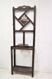 Antique English Hall Tree And Umbrella Stand With Beveled Mirror And Storage Box