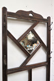 Antique English Hall Tree And Umbrella Stand With Beveled Mirror And Storage Box