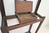 Antique English Hall Tree And Umbrella Stand With Beveled Mirror And Storage Box