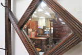 Antique English Hall Tree And Umbrella Stand With Beveled Mirror And Storage Box