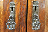 Vintage English Edwardian Tiger Oak Double Door Wardrobe