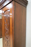 Amazing Antique English Relief Carved Triple Door Wardrobe or Armoire