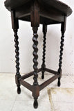 Antique English Barley Twist Scalloped Edge Oval Side Table