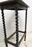 Antique English Tall Barley Twist Rectangular Side Table