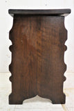Antique English Dark Oak Carved Wood Lift Top Stool