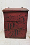 Large Antique Wooden Jersey Coffee Bin