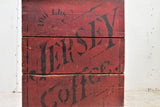 Large Antique Wooden Jersey Coffee Bin