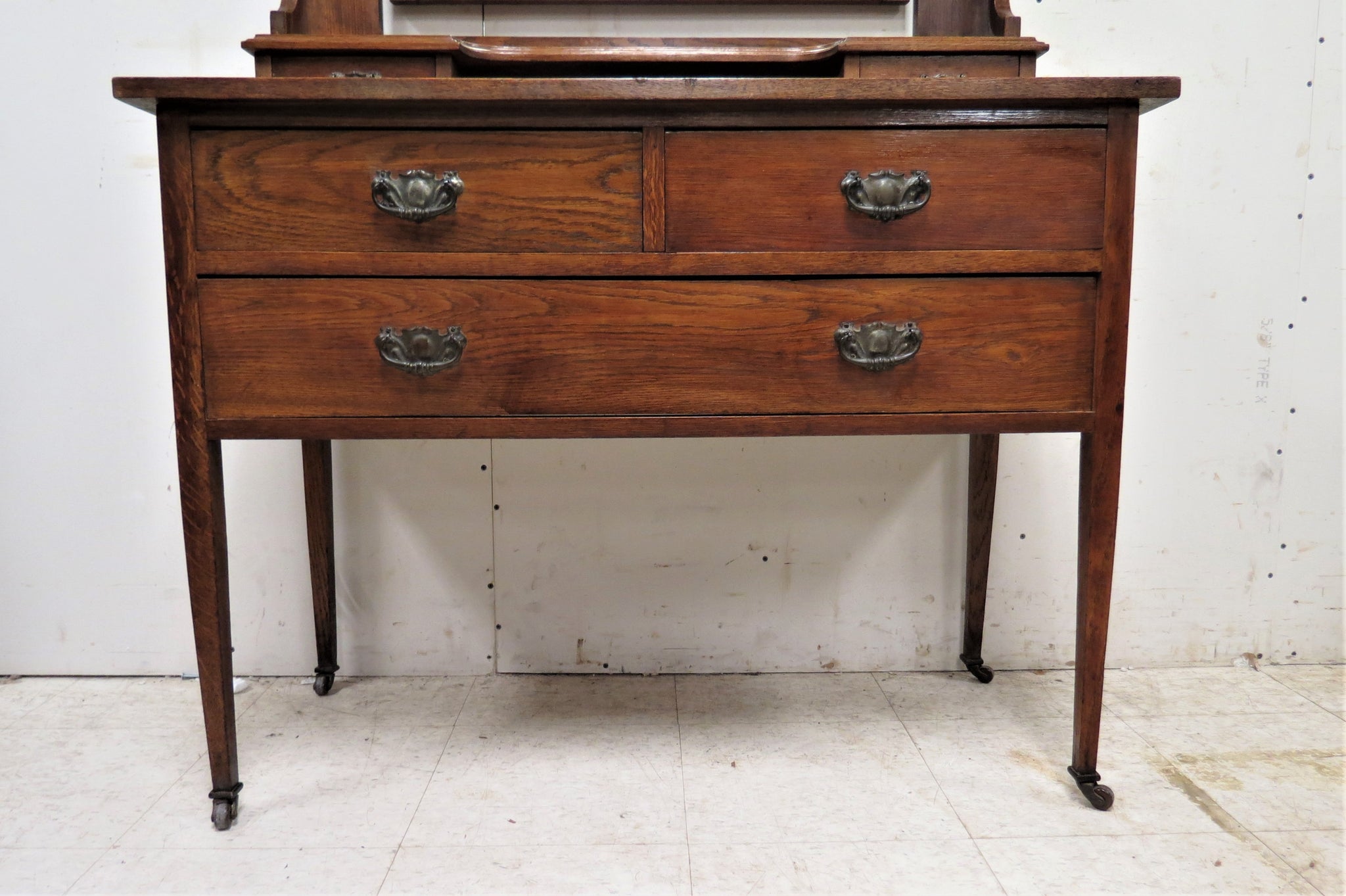 3 drawer dresser vintage Antique English Oak 3 Drawer Dresser With Beveled Mirror – No. 7 Pickery Place