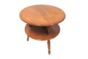 Ethan Allen Early American Maple And Birch Round End Table