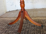Vintage English Yew Wood Inlaid Tilt Top Parlor Table