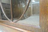 Antique English Bookcase With Fretwork Glass Doors And Working Key