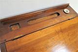 Antique English Child's Primary School Lift Top Desk With Ink Well