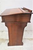 Antique English Child's Primary School Lift Top Desk With Ink Well
