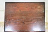 Antique English Dark Oak Chairside Table With Drawer